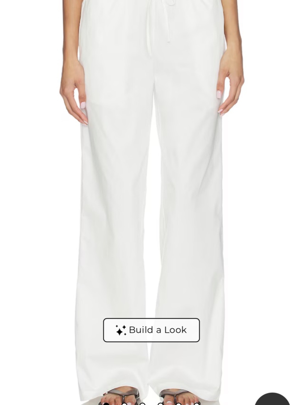 Relaxed Wide-Leg Drawstring Pants in White